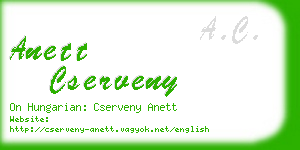 anett cserveny business card